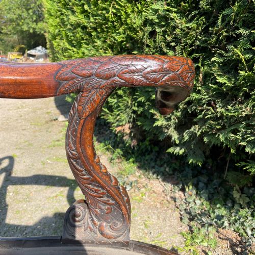 GEORGE II DESIGN CARVED WALNUT CHAIR BACK SOFA - ADDITIONAL PHOTO 6