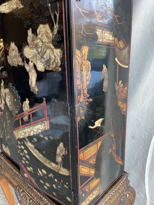 CHINOISERIE CABINET ON STAND C1920 - ADDITIONAL PHOTO 3