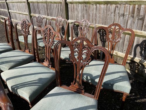 SET OF 12 HEPPLEWHITE STYLE MAHOGANY DINING CHAIRS - ADDITIONAL PHOTO 3