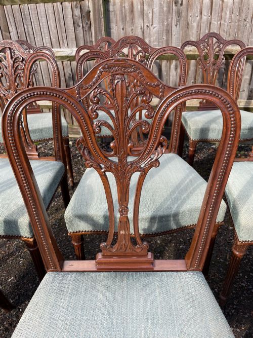 SET OF 12 HEPPLEWHITE STYLE MAHOGANY DINING CHAIRS - ADDITIONAL PHOTO 5