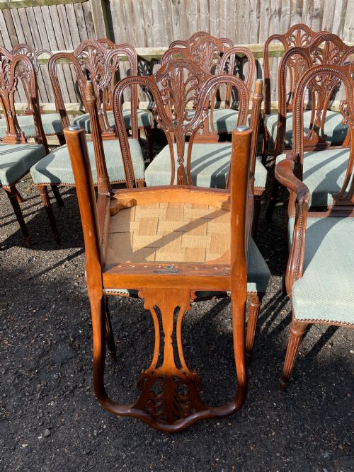 SET OF 12 HEPPLEWHITE STYLE MAHOGANY DINING CHAIRS - ADDITIONAL PHOTO 9