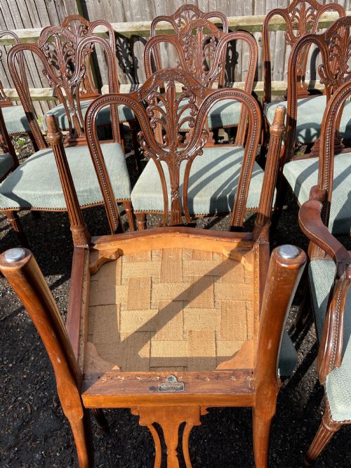 SET OF 12 HEPPLEWHITE STYLE MAHOGANY DINING CHAIRS - ADDITIONAL PHOTO 10