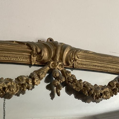 LARGE ENGLISH OVERMANTLE MIRROR C1870 - ADDITIONAL PHOTO 3