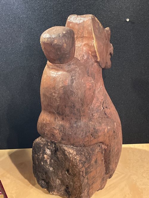 CHINESE CARVED WOOD HORSE AND RIDER POSSIBLY HAN DYNASTY - ADDITIONAL PHOTO 3