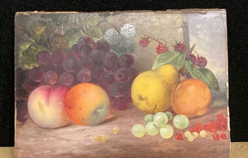 victorian still life painting of fruit - CATEGORY: ANTIQUE ART - DATED VICTORIAN
