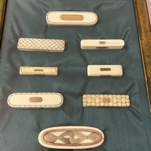 A COLLECTION OF 8 GEORGIAN IVORY GOLD TOOTHPICK HOLDERS - ADDITIONAL PHOTO 2