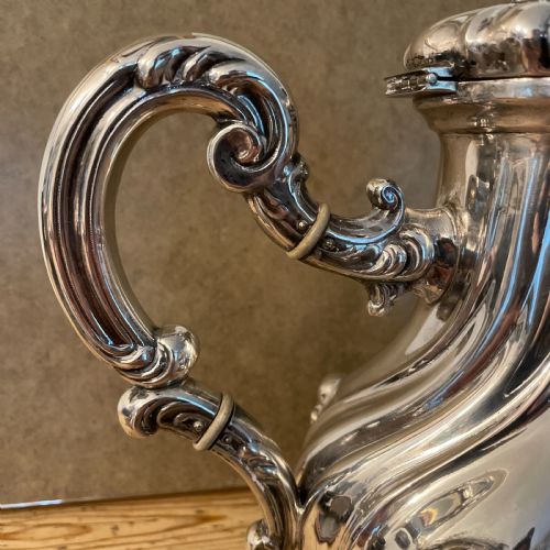 ITALIAN SILVER COFFEE POT C1880 - ADDITIONAL PHOTO 1