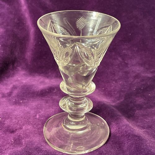 A SMALL JACOBITE WINE GLASS 18TH CENTURY - ADDITIONAL PHOTO 6