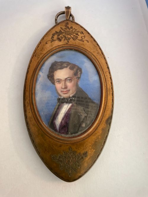an early 19th c portrait miniature of samuel phillips 18141854 in gilt metal frame - CATEGORY: ANTIQUE ART - DATED 19TH CENTURY