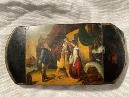 BEAUTIFUL EARLY 19TH CENTURY PAPIER MACHE SPECTACLES CASE C1840 STOBWASSER - ADDITIONAL PHOTO 2