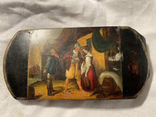 BEAUTIFUL EARLY 19TH CENTURY PAPIER MACHE SPECTACLES CASE C1840 STOBWASSER - ADDITIONAL PHOTO 3