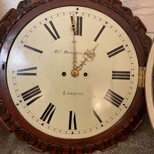 ROBERT ROSKELL LIVERPOOL AN EIGHT DAY DROP DIAL FUSEE WALL CLOCK - ADDITIONAL PHOTO 6
