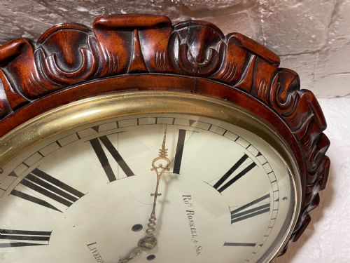 ROBERT ROSKELL LIVERPOOL AN EIGHT DAY DROP DIAL FUSEE WALL CLOCK - ADDITIONAL PHOTO 11