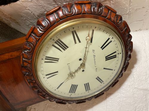 ROBERT ROSKELL LIVERPOOL AN EIGHT DAY DROP DIAL FUSEE WALL CLOCK - ADDITIONAL PHOTO 12