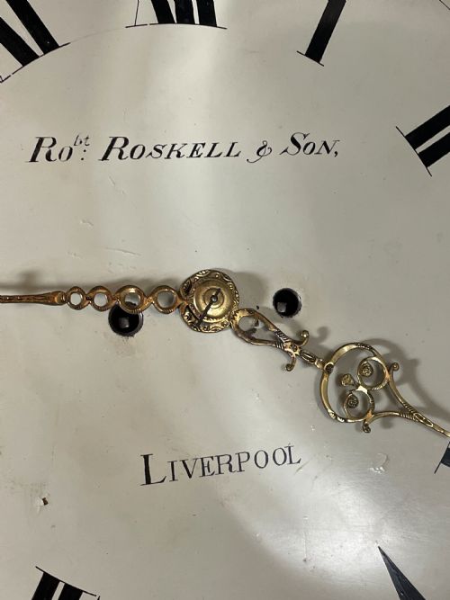 ROBERT ROSKELL LIVERPOOL AN EIGHT DAY DROP DIAL FUSEE WALL CLOCK - ADDITIONAL PHOTO 13