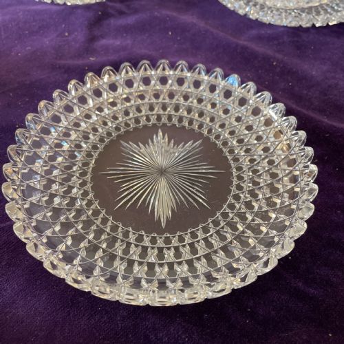 SET OF OF IRISH HOBNAIL CUT GLASS BOWLS AND MATCHING PLATES 16 - ADDITIONAL PHOTO 2