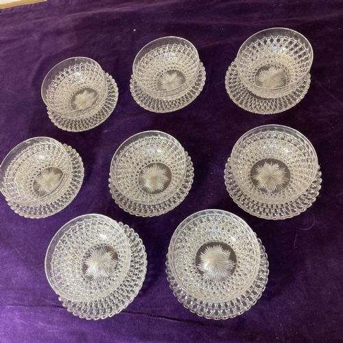 SET OF OF IRISH HOBNAIL CUT GLASS BOWLS AND MATCHING PLATES 16 - ADDITIONAL PHOTO 12
