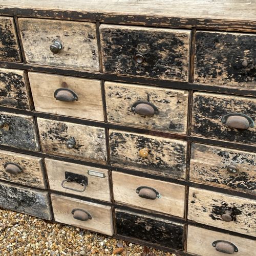 BANK OF PAINTED PINE DRAWERS 19THC - ADDITIONAL PHOTO 3