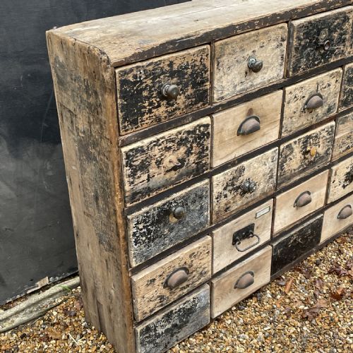 BANK OF PAINTED PINE DRAWERS 19THC - ADDITIONAL PHOTO 4