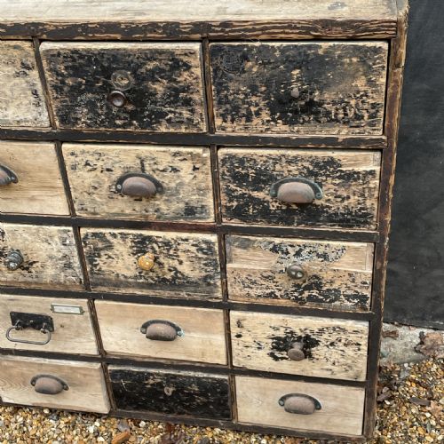 BANK OF PAINTED PINE DRAWERS 19THC - ADDITIONAL PHOTO 5