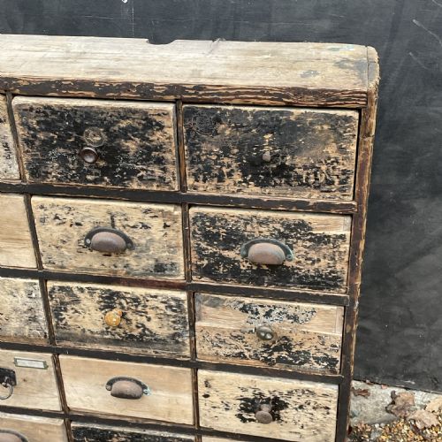 BANK OF PAINTED PINE DRAWERS 19THC - ADDITIONAL PHOTO 6