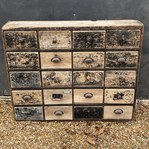 BANK OF PAINTED PINE DRAWERS 19THC - ADDITIONAL PHOTO 7