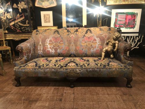 FINELY CARVED GEORGE II STYLE SOFA C1890 - ADDITIONAL PHOTO 4