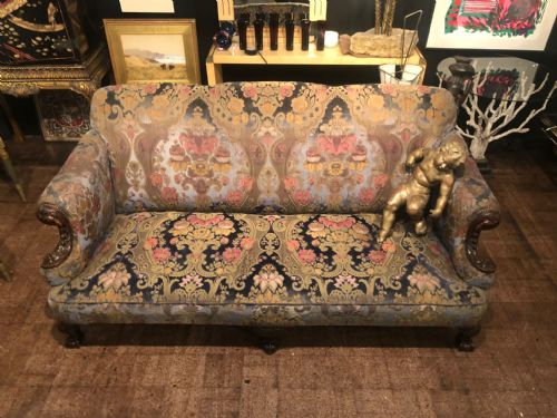 FINELY CARVED GEORGE II STYLE SOFA C1890 - ADDITIONAL PHOTO 5