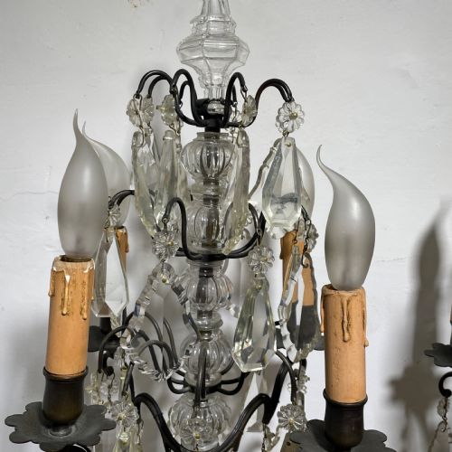 PAIR OF ANTIQUE FRENCH TABLE CHANDELIERS - ADDITIONAL PHOTO 3