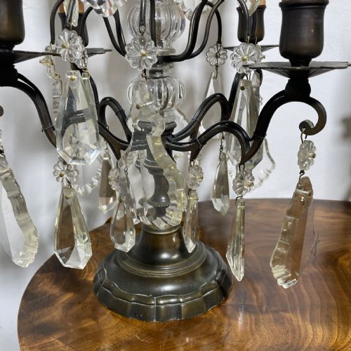 PAIR OF ANTIQUE FRENCH TABLE CHANDELIERS - ADDITIONAL PHOTO 9