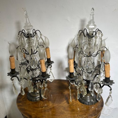 PAIR OF ANTIQUE FRENCH TABLE CHANDELIERS - ADDITIONAL PHOTO 10