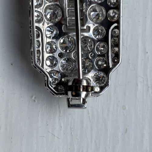 ART DECO DIAMOND PLATINUM BROOCH 48 CARATS - ADDITIONAL PHOTO 5