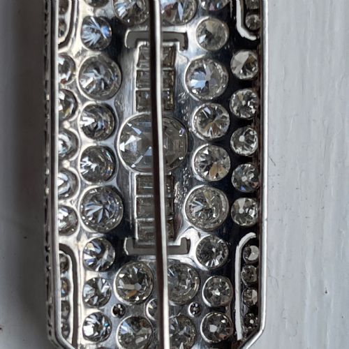 ART DECO DIAMOND PLATINUM BROOCH 48 CARATS - ADDITIONAL PHOTO 12