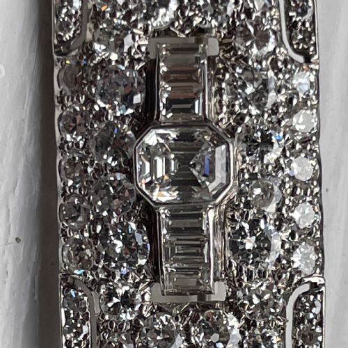 ART DECO DIAMOND PLATINUM BROOCH 48 CARATS - ADDITIONAL PHOTO 15