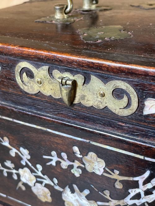 CHINESE HUALI WOOD MAHJONG SET C1900 - ADDITIONAL PHOTO 6