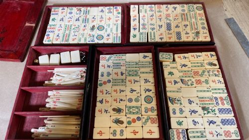 CHINESE HUALI WOOD MAHJONG SET C1900 - ADDITIONAL PHOTO 12