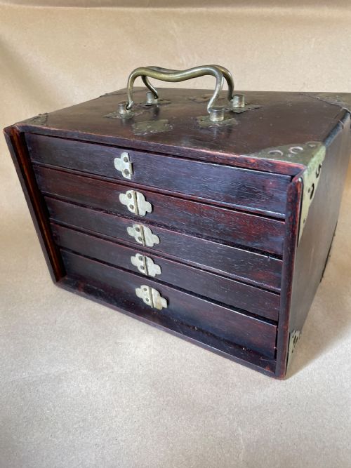 CHINESE HUALI WOOD MAHJONG SET C1900 - ADDITIONAL PHOTO 14