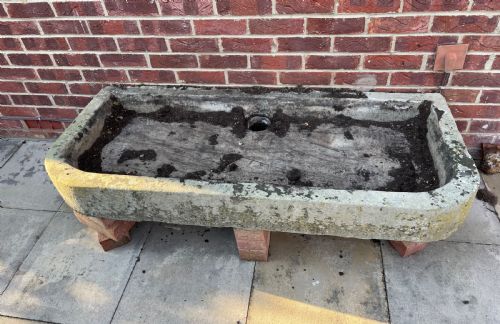 LARGE EARLY 19THC COTSWOLD STONE TROUGH - ADDITIONAL PHOTO 1