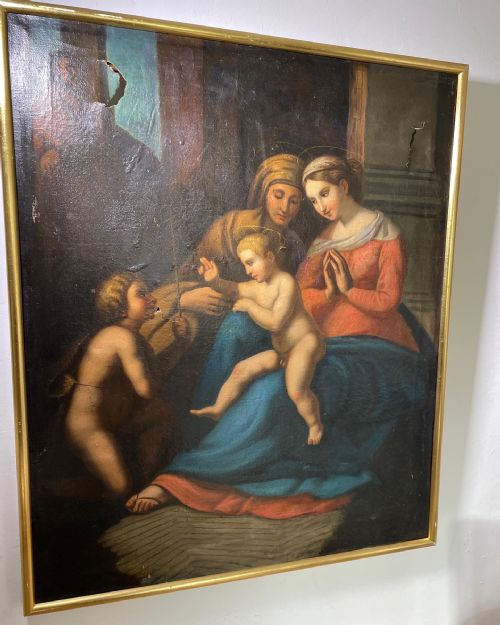17THC OIL ON CANVAS OF CHILD CHRIST PERFORMING BLESSING - ADDITIONAL PHOTO 8