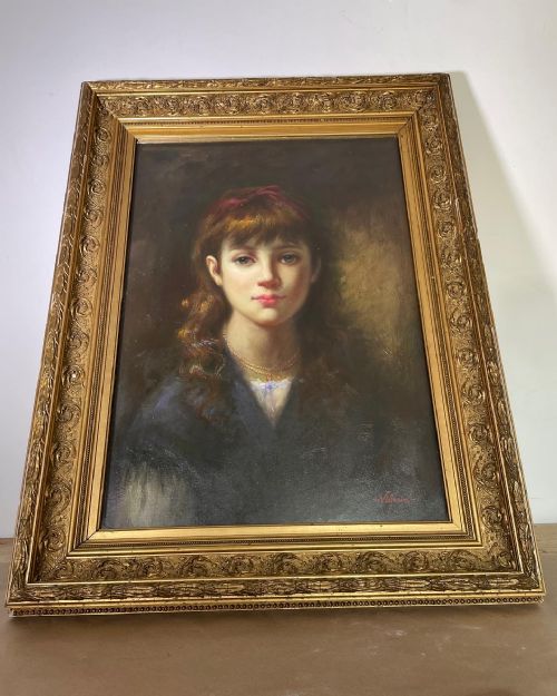 antique portrait of a young woman c 1900 signed nilsson - CATEGORY: ANTIQUE ART - DATED 1900