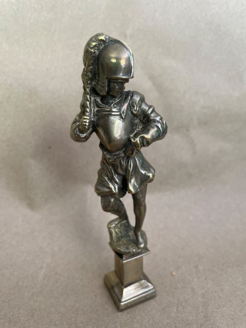 antique bronze wax desk sealmodelled as a knight - CATEGORY: ANTIQUE METAL - DATED 19TH CENTURY