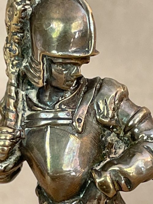 ANTIQUE BRONZE WAX DESK SEALMODELLED AS A KNIGHT - ADDITIONAL PHOTO 10