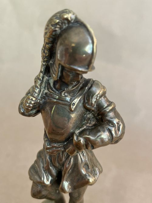 ANTIQUE BRONZE WAX DESK SEALMODELLED AS A KNIGHT - ADDITIONAL PHOTO 7