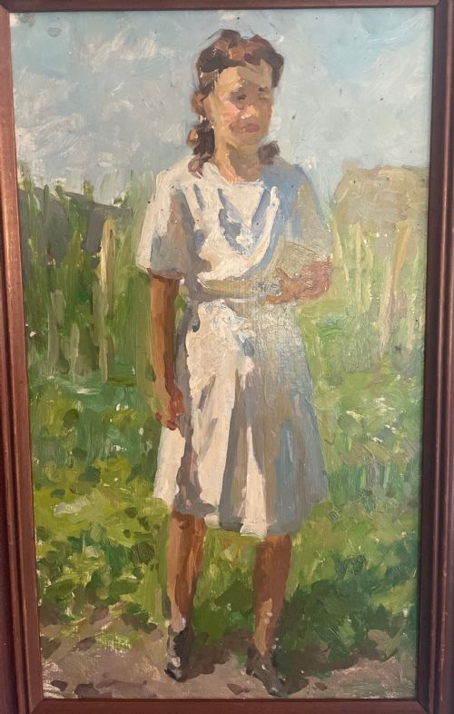 1940S FRAMED OIL ON BOARD OF A LADY GENADY KOROLEV 19131995 - ADDITIONAL PHOTO 2