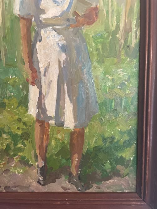 1940S FRAMED OIL ON BOARD OF A LADY GENADY KOROLEV 19131995 - ADDITIONAL PHOTO 1