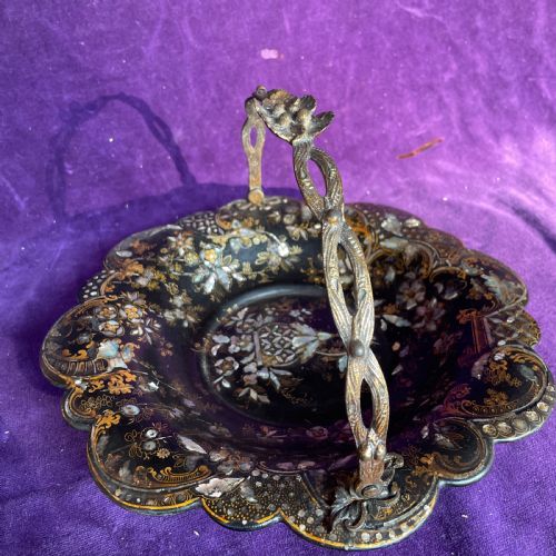 SUPERB JENNENS BETTRIDGE PAPIER MACHE BASKET - ADDITIONAL PHOTO 1