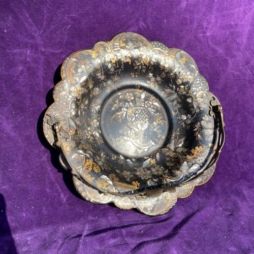 SUPERB JENNENS BETTRIDGE PAPIER MACHE BASKET - ADDITIONAL PHOTO 10