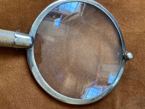 ASPREY ART DECO STERLING SILVER SHAGREEN MAGNIFYING GLASS - ADDITIONAL PHOTO 7