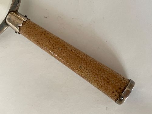 ASPREY ART DECO STERLING SILVER SHAGREEN MAGNIFYING GLASS - ADDITIONAL PHOTO 11