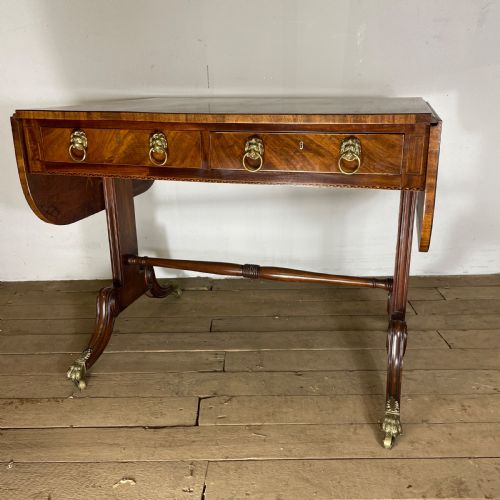 superb regency flame mahogany sofa table c1810 - CATEGORY: ANTIQUE TABLES - DATED 1800